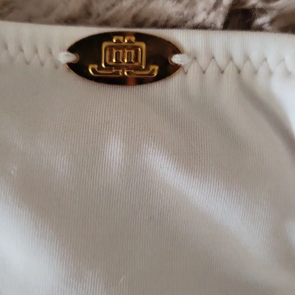 Vintage Sexy JLO Cream/White String Bikini W/ Gold Beaded Detail🤍 RARE - Picture 6 of 6